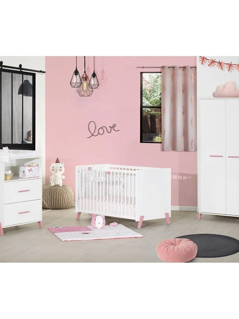 Commode à langer sur pieds en bois blanc   BABYPRICE   Blanc Marron
