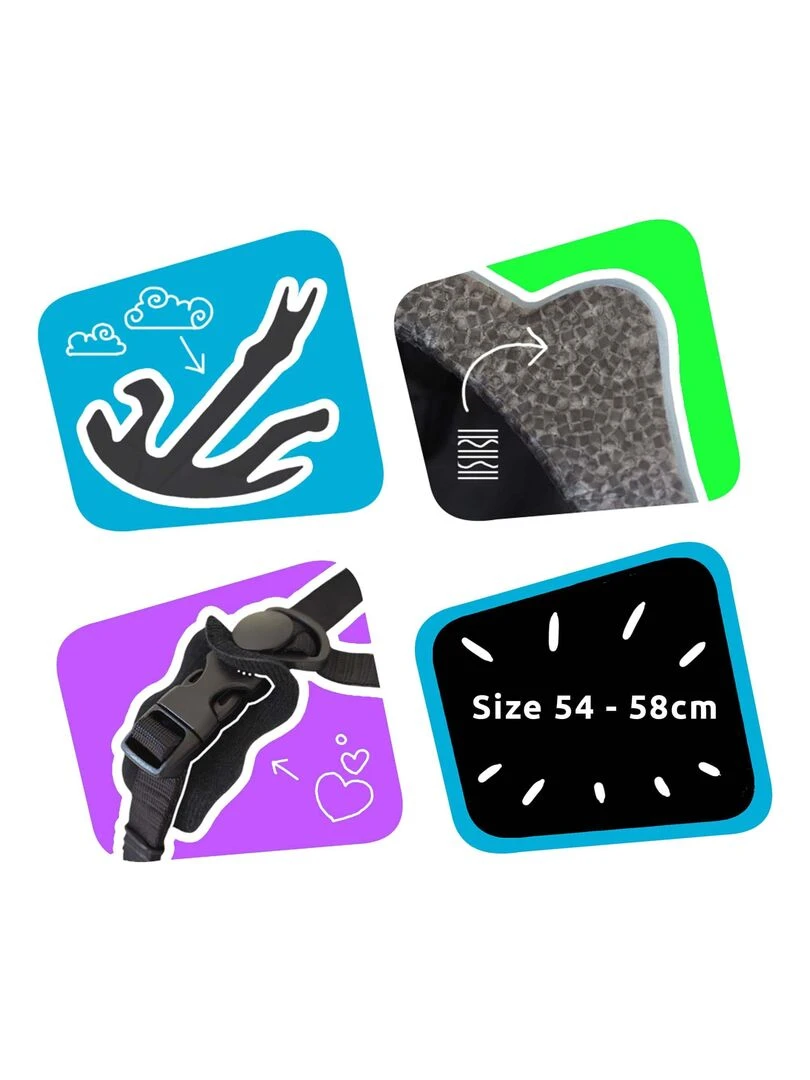 Casque de Vélo pour enfants de 6 à 12 ans   Graffiti Noir  Certifié EN1078   Noir Noir