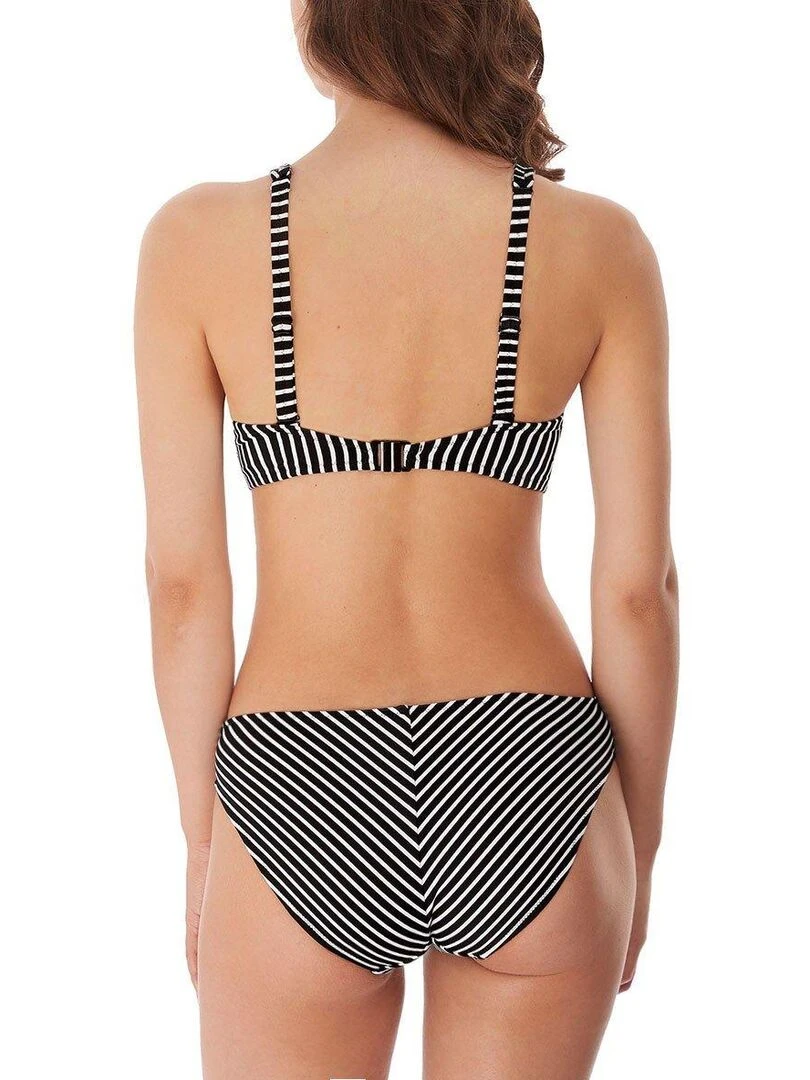 Haut de maillot foulard à rayures Beach hut   Noir