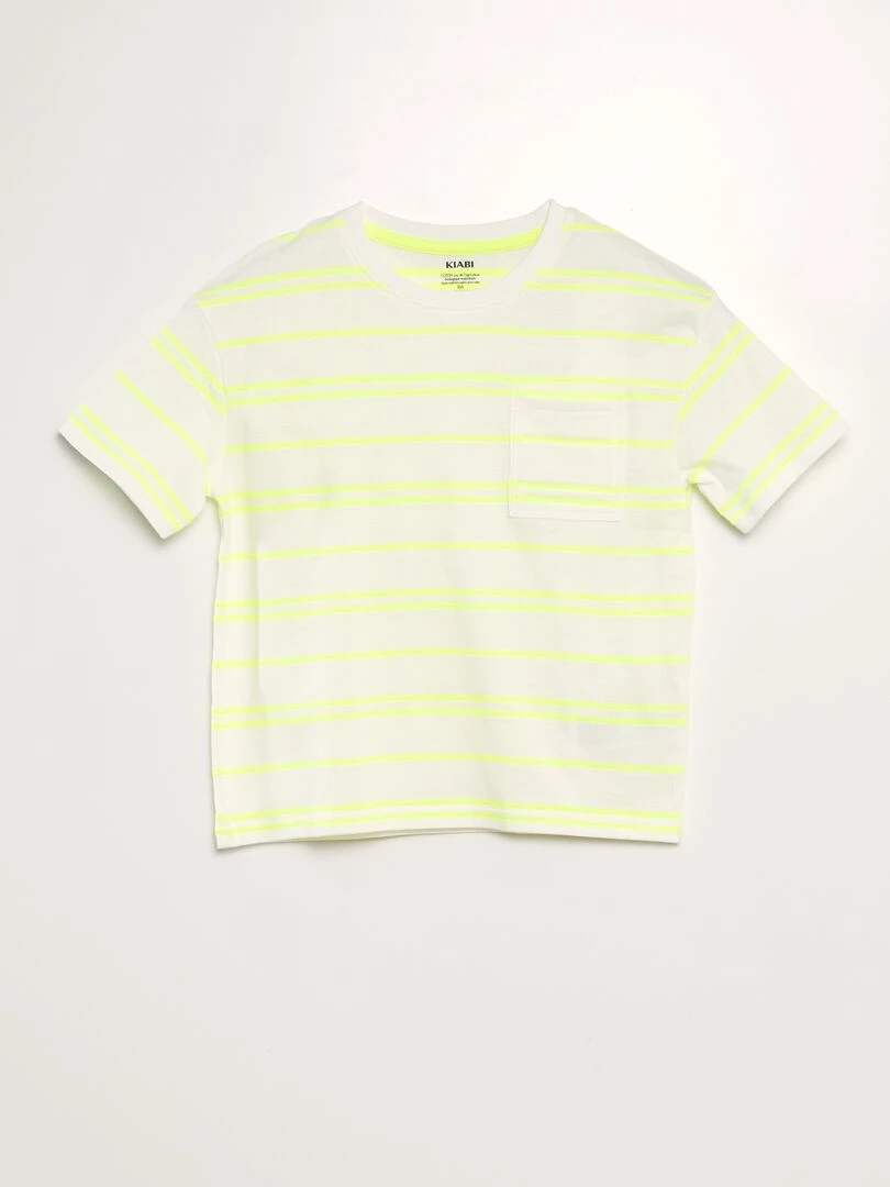 T shirt à rayures en jersey Jaune