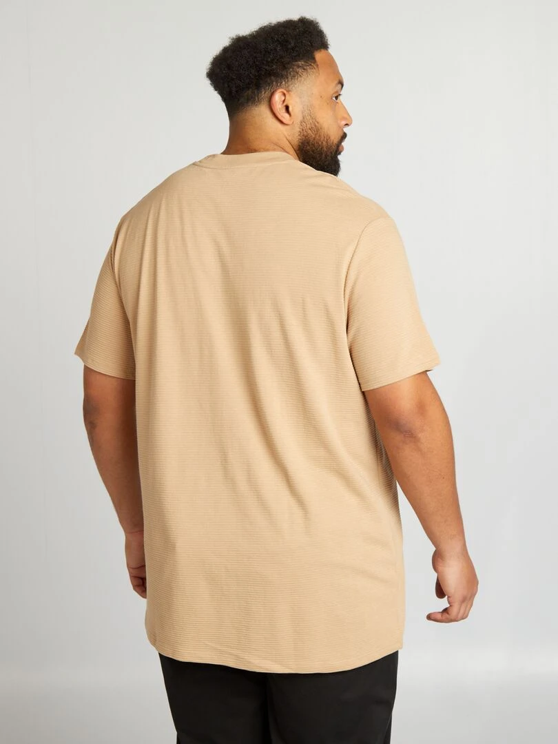 T shirt texturé uni   Beige