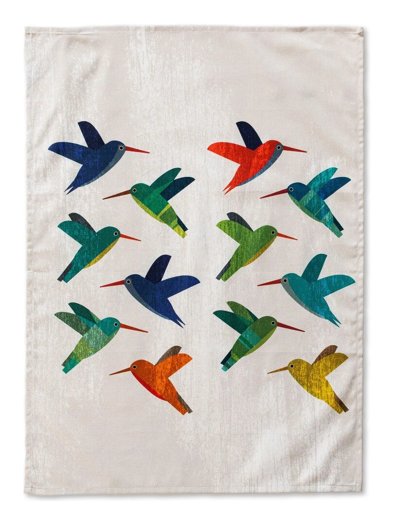 Torchon (2 pièces) Colibri "Happyfriday"   Blanc