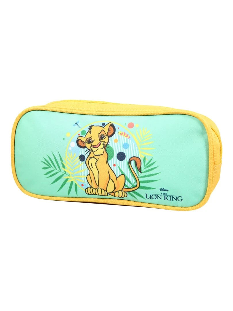 BAGTROTTER Trousse scolaire rectangulaire Le Roi Lion Verte Vert