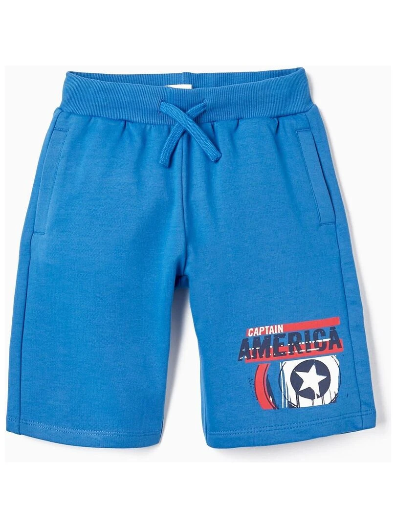 Shorts de sport en coton pour garçon 'Capitaine Amérique' MARVEL CAP AMERICA Bleu