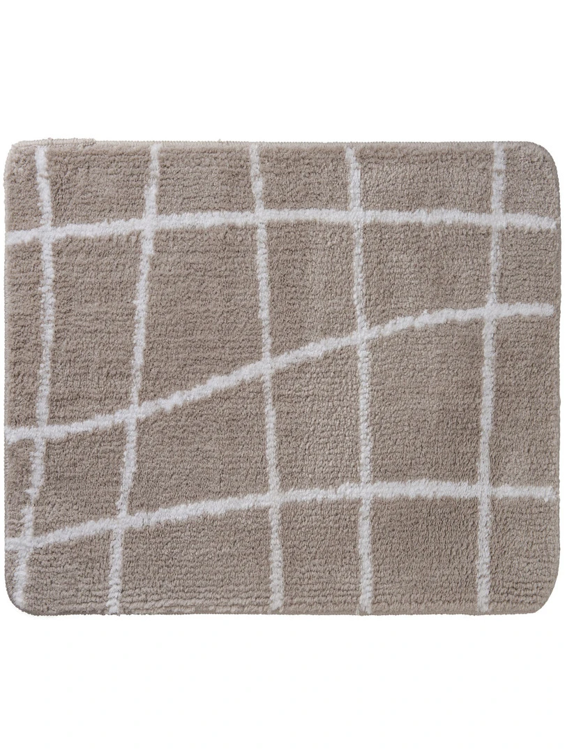 Tapis De Bain Fantaisie Polyester Taupe 50x80cm Abstrait Marron