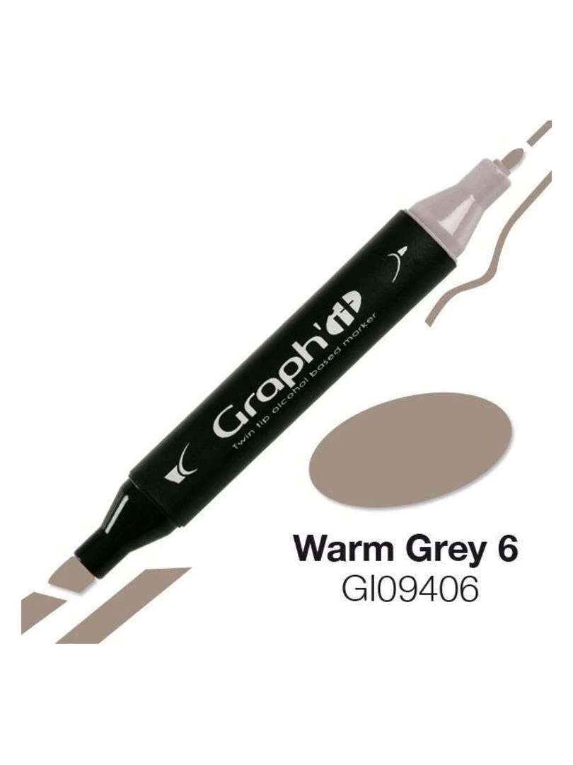 Marqueur Graph'It à double pointe Gris chaud 6 N/A