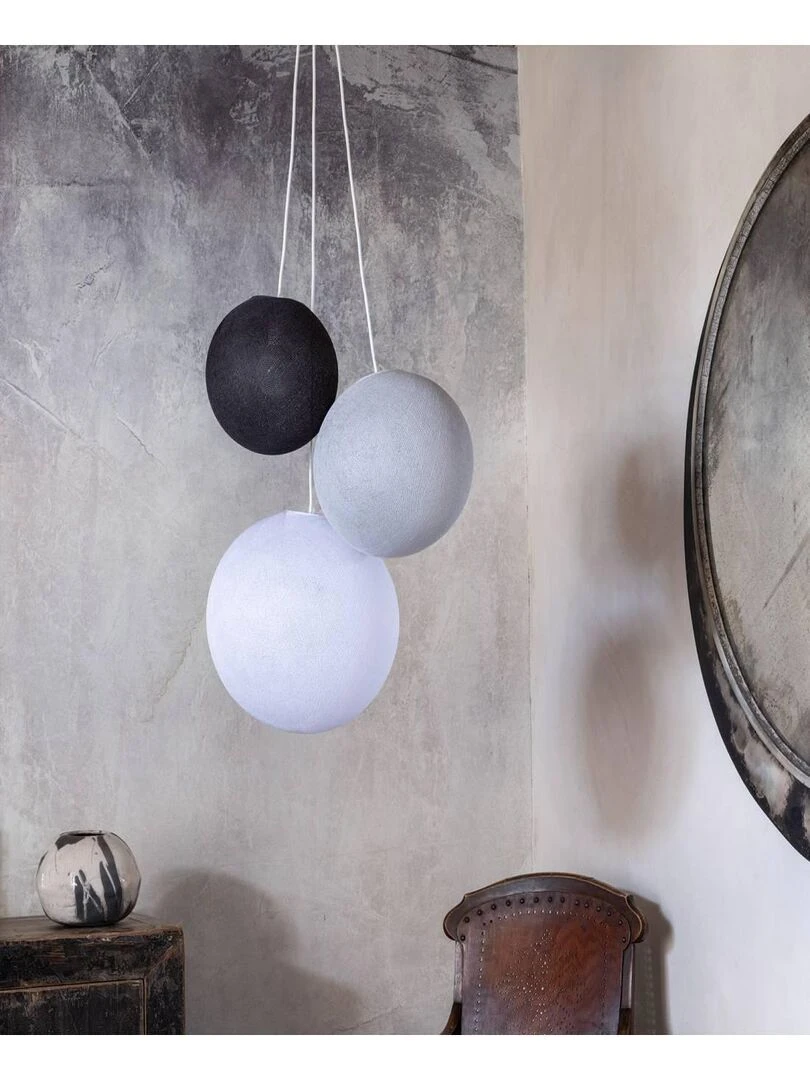 Suspension 3 globes   gris anthracite