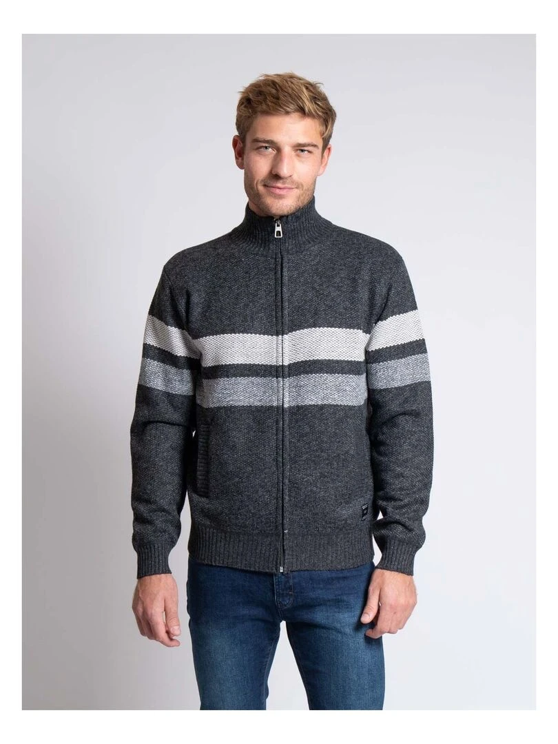 Gilet zippé col montant LODADY Gris foncé