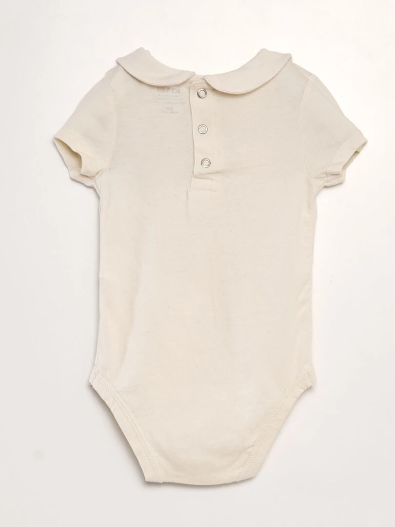 Body à col claudine en coton Beige