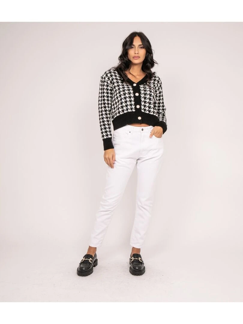 Cardigan motifs KENAN   Blanc