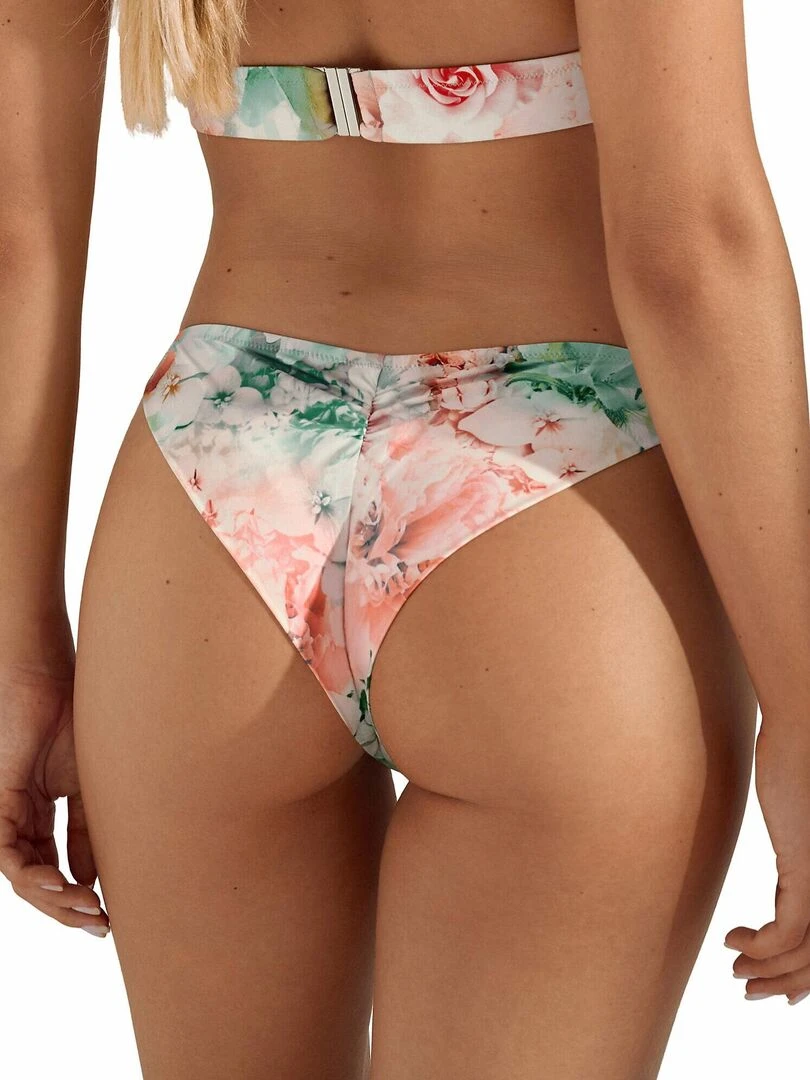 Bas maillot slip de bain taille basse à nouettes Japan Vert