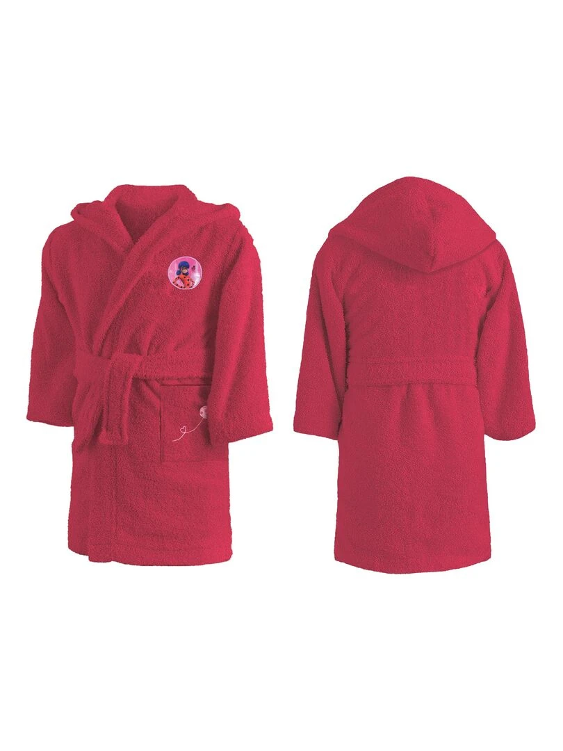 Peignoir enfant à capuche 100% coton  MIRACULOUS LADYBUG SPARKLE   Rouge