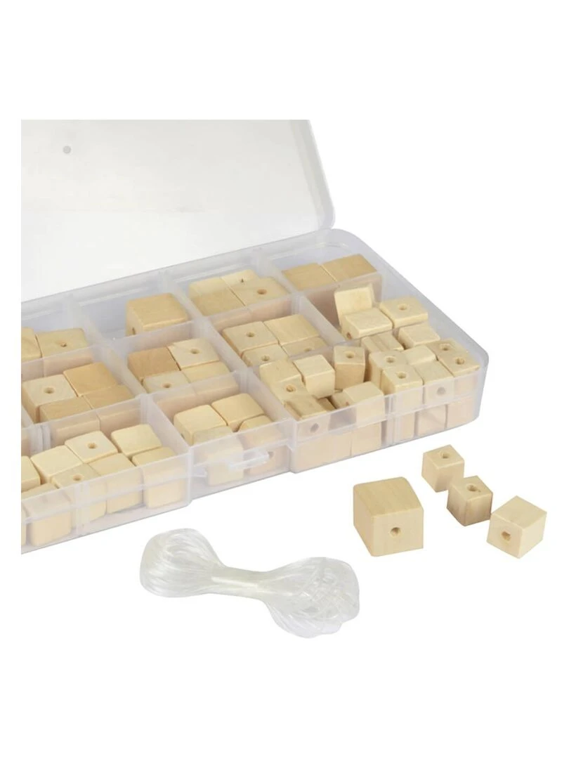 Bijouterie créative 85 perles en bois cubes   N/A