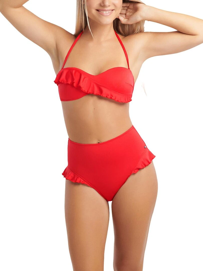 Haut maillot de bain bandeau sans armatures Kenya   Rouge