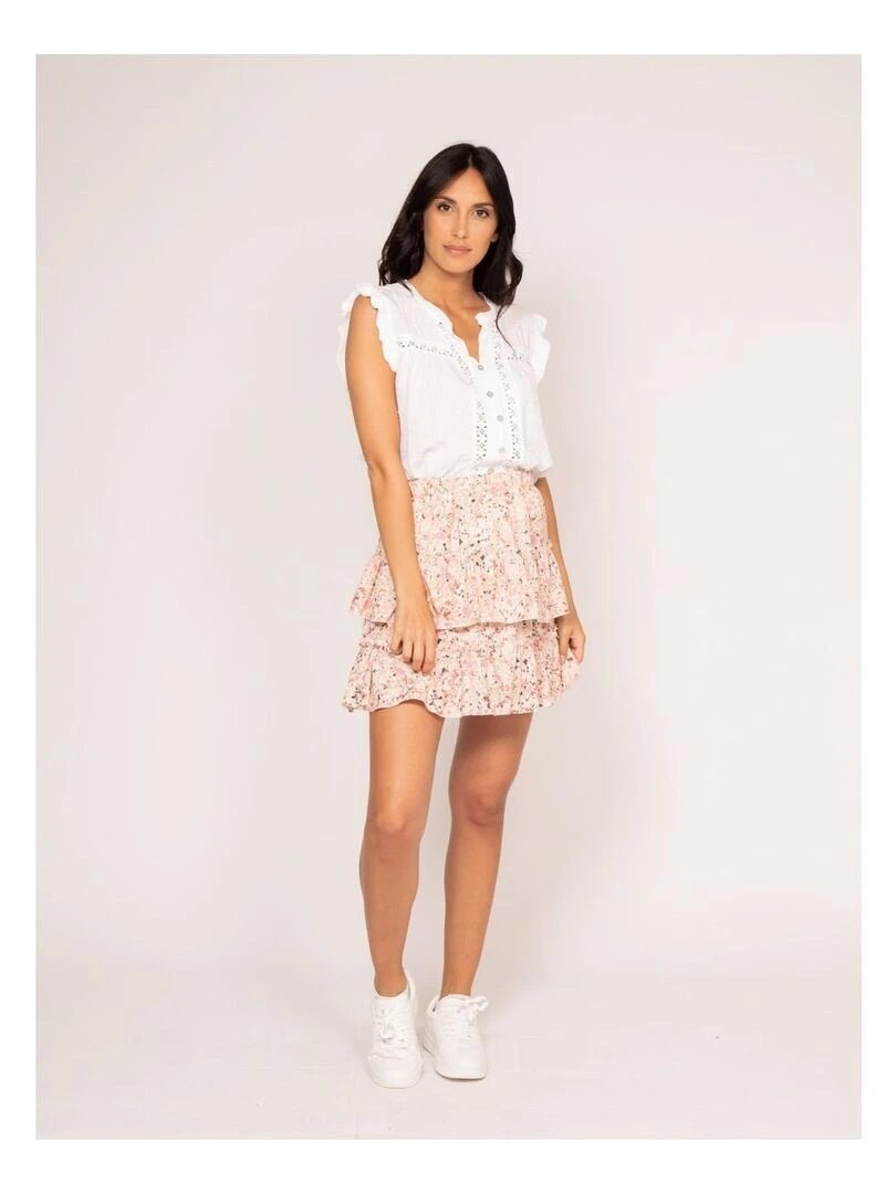 Jupe courte motifs XARRY   Rose