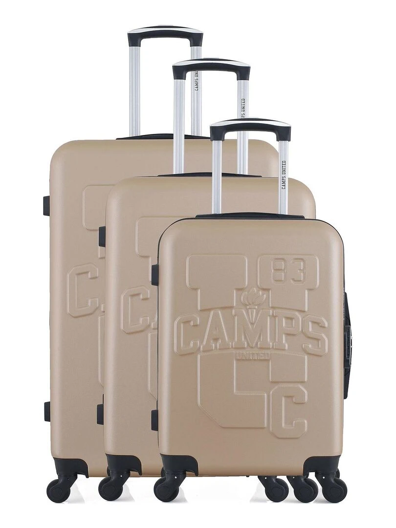 CAMPS UNITED SET DE 3 VALISES ABS MASSACHUSETTS Beige