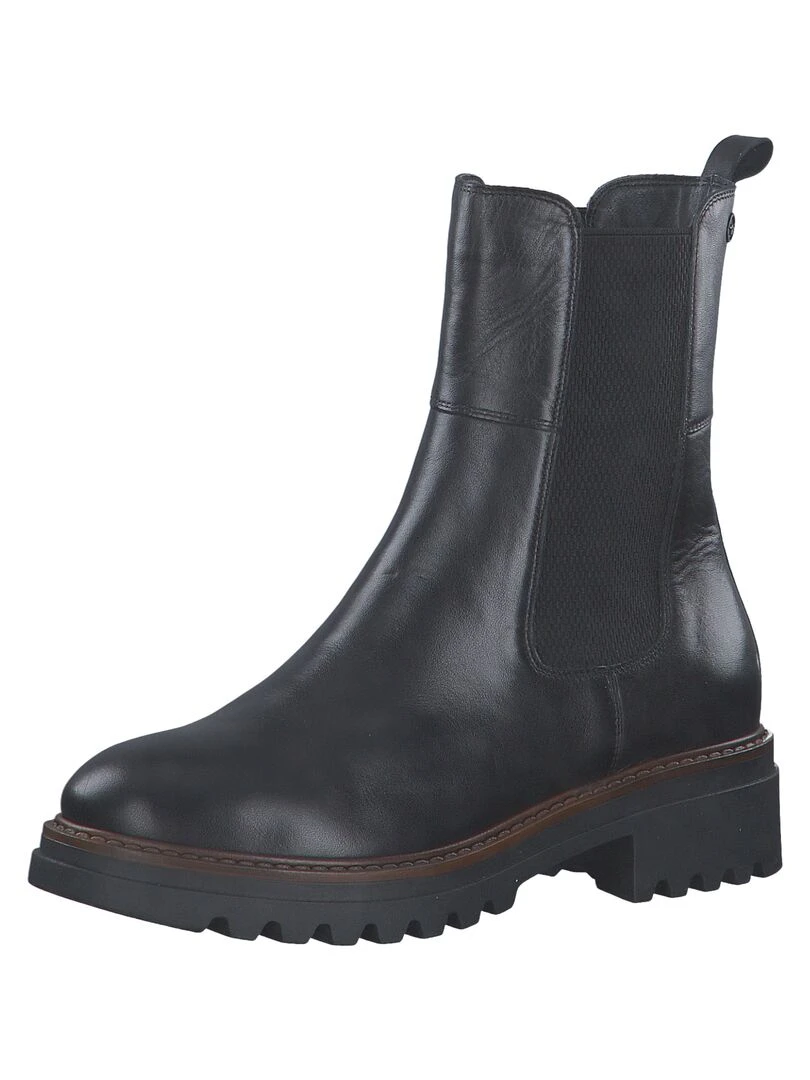 Bottes Chealse Cuir Tamaris   Noir