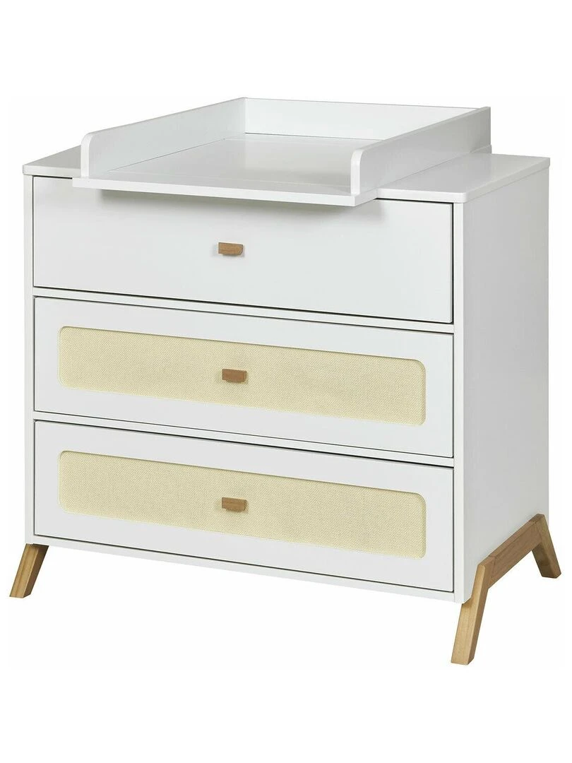 Commode à langer 3 tiroirs Azu AKITEN RETAIL Blanc Marron