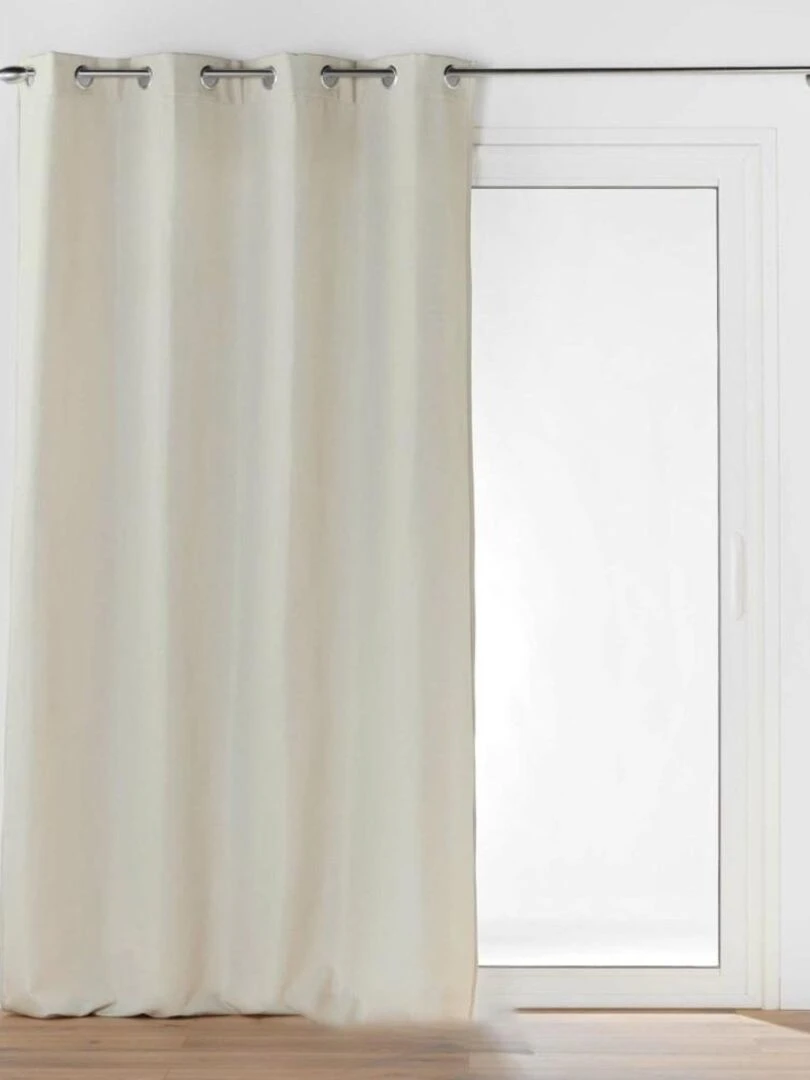 Rideau à œillets occultant isolant 135x260 cm Micropolar lin Beige