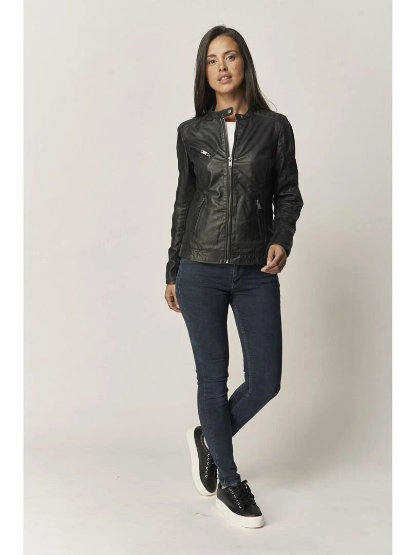 Lee Cooper Veste manches longues cuir regular fit BIANCA Noir