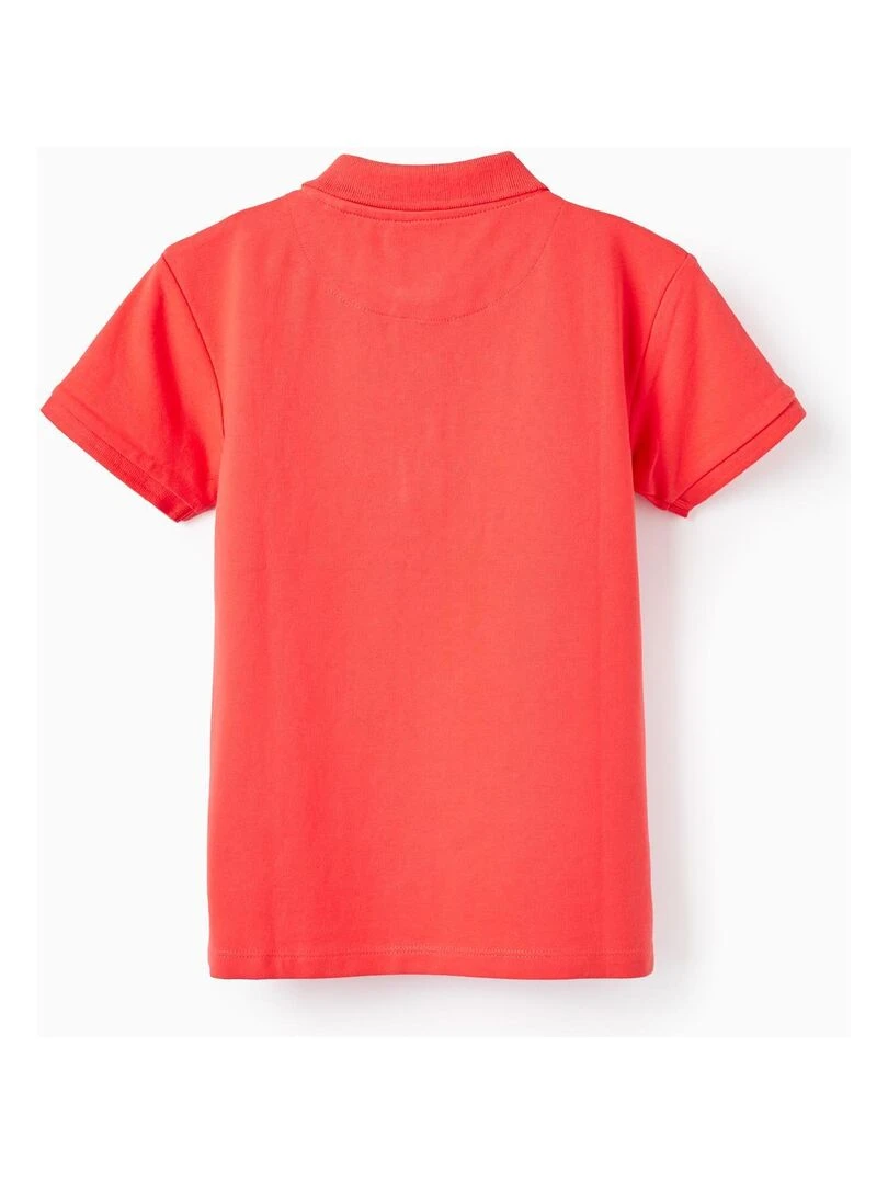 Polo à manches courtes en piqué de coton pour garçon manches courtes Rouge
