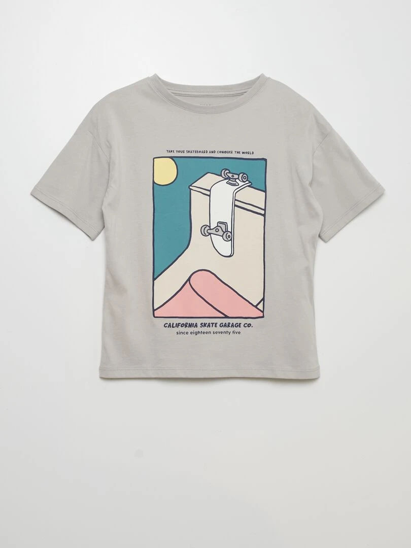 T shirt en maille jersey Gris