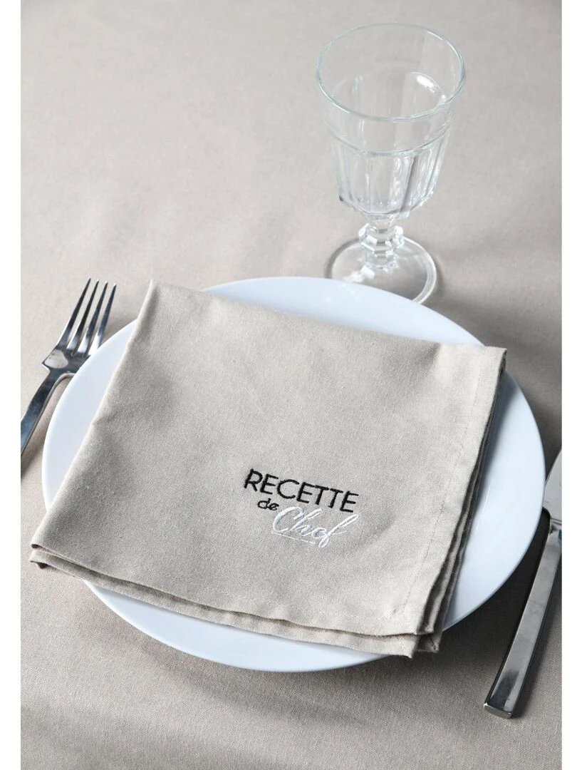 Duo de serviettes de tables bicolores Noir
