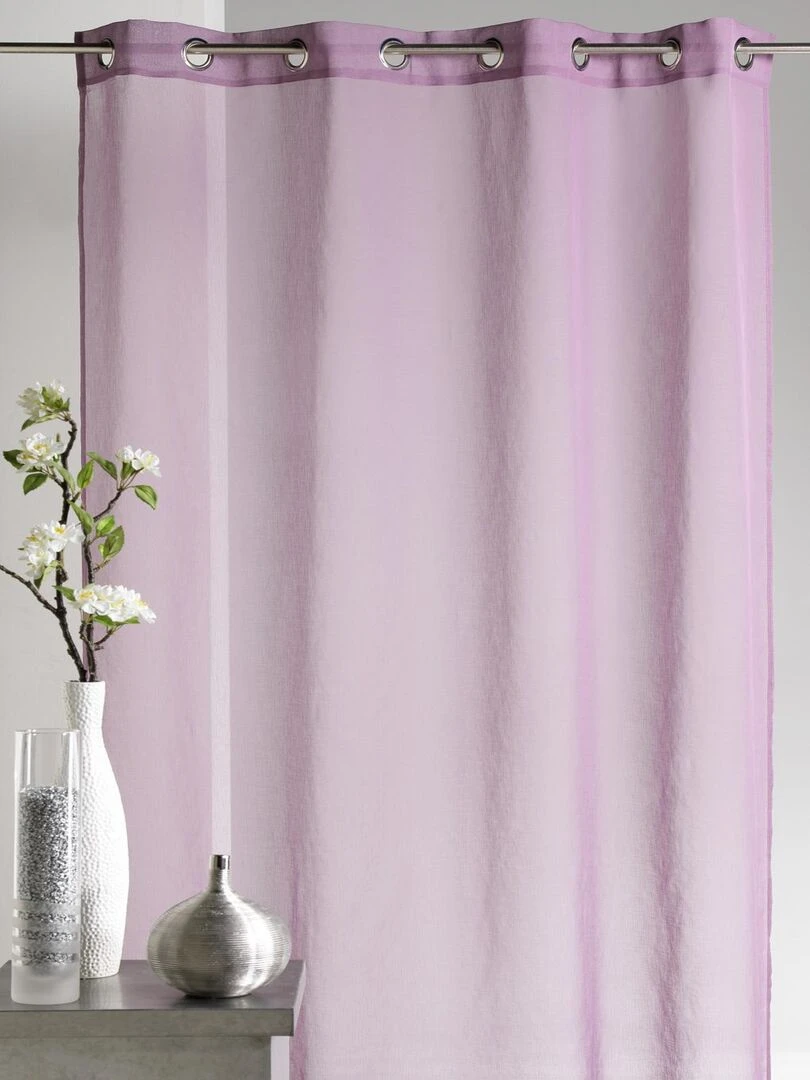 Voilage en Etamine unie Mauve lilas