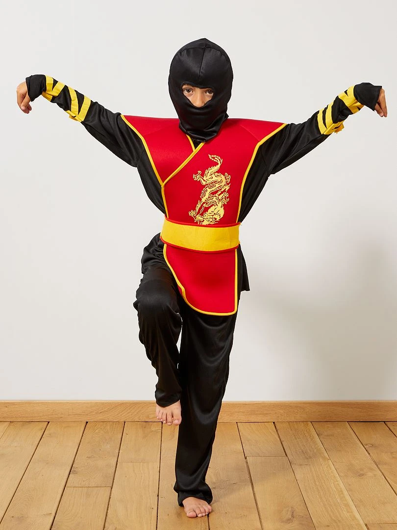 Déguisement de ninja noir/rouge