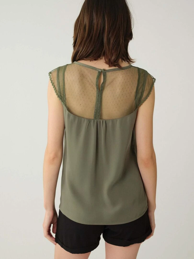 Blouse satinée pour femme 'Deeluxe'   Kaki