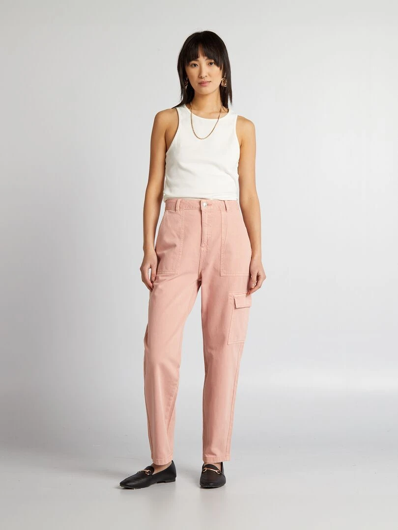 Pantalon multipoches Rose