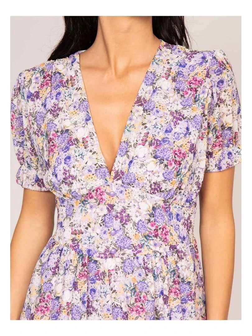 Robe courte motifs ILIAS   Violet clair