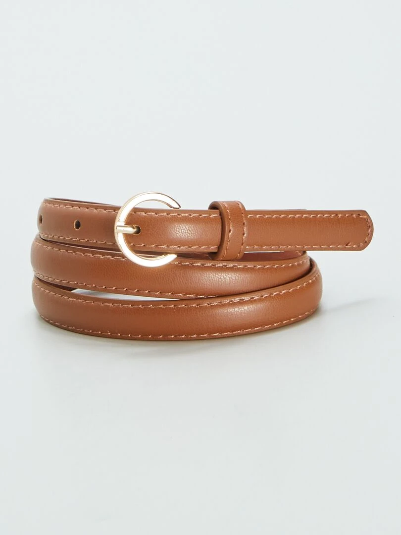 Lot de 3 fines ceintures unies   Marron