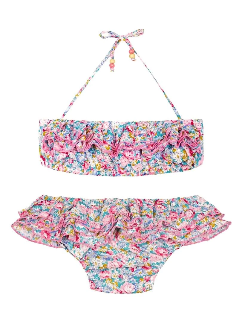 Maillot de Bain 2 pièces Fille Volants Liberty Rose Bleu SWAN 'LA FAUTE A VOLTAIRE' Bleu Rose clair Bleu