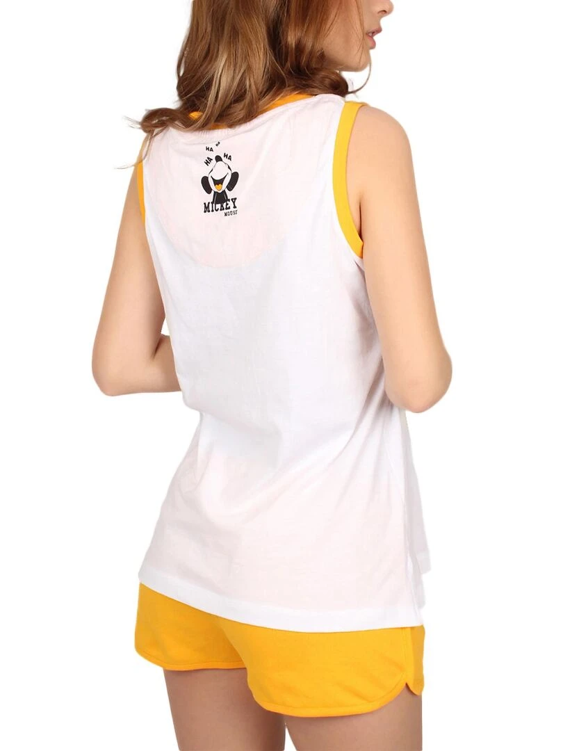 Pyjama débardeur short Mickey Eyes Disney blanc Blanc