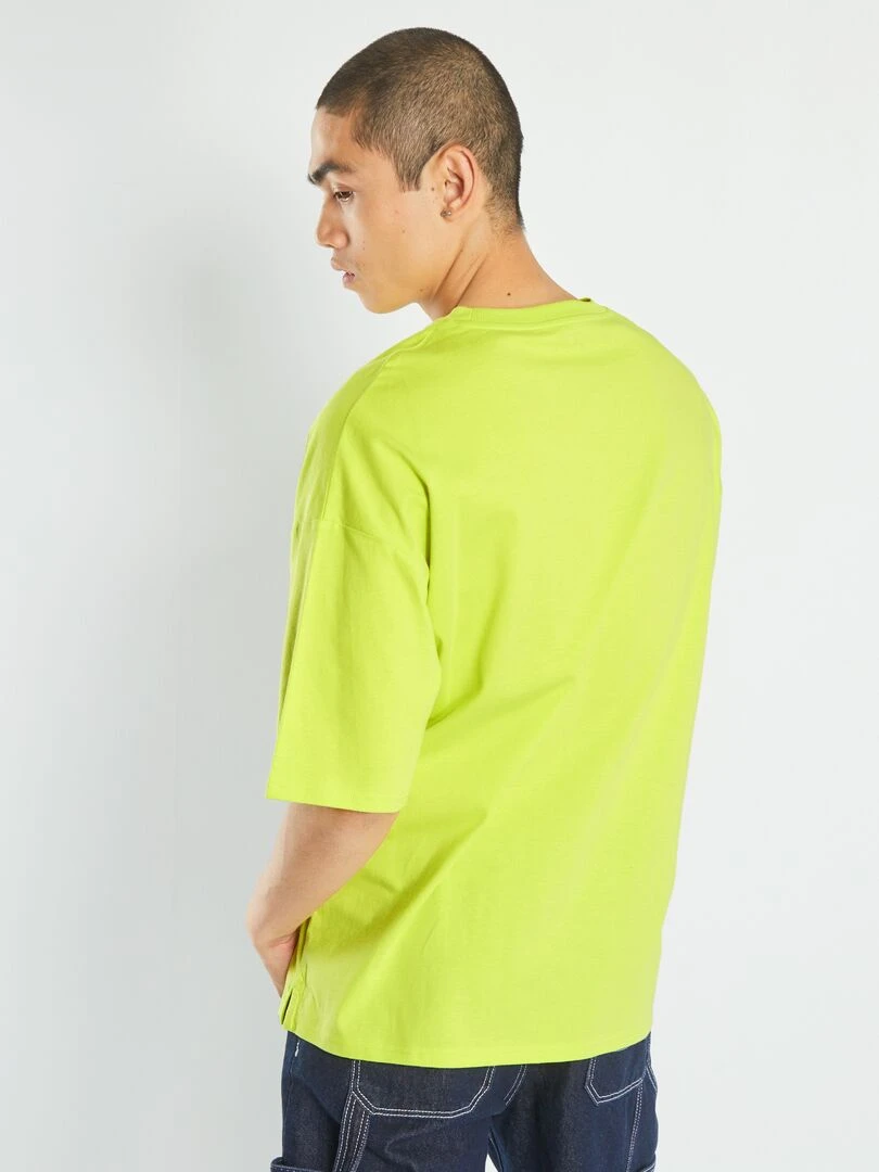 T shirt oversize en jersey   Jaune
