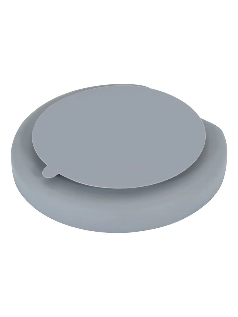 Assiette ventouse en silicone   Gris foncé