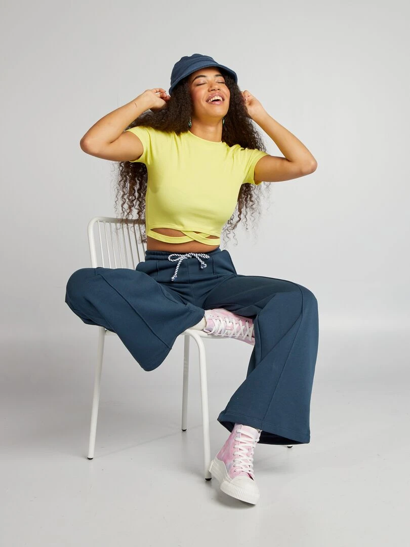 T shirt cropped Jaune