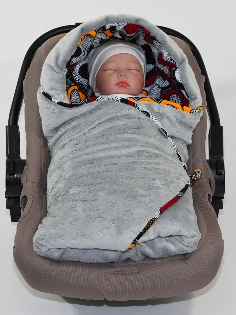 Couverture enveloppante réversible et multi usage  WAX SEA   Gris