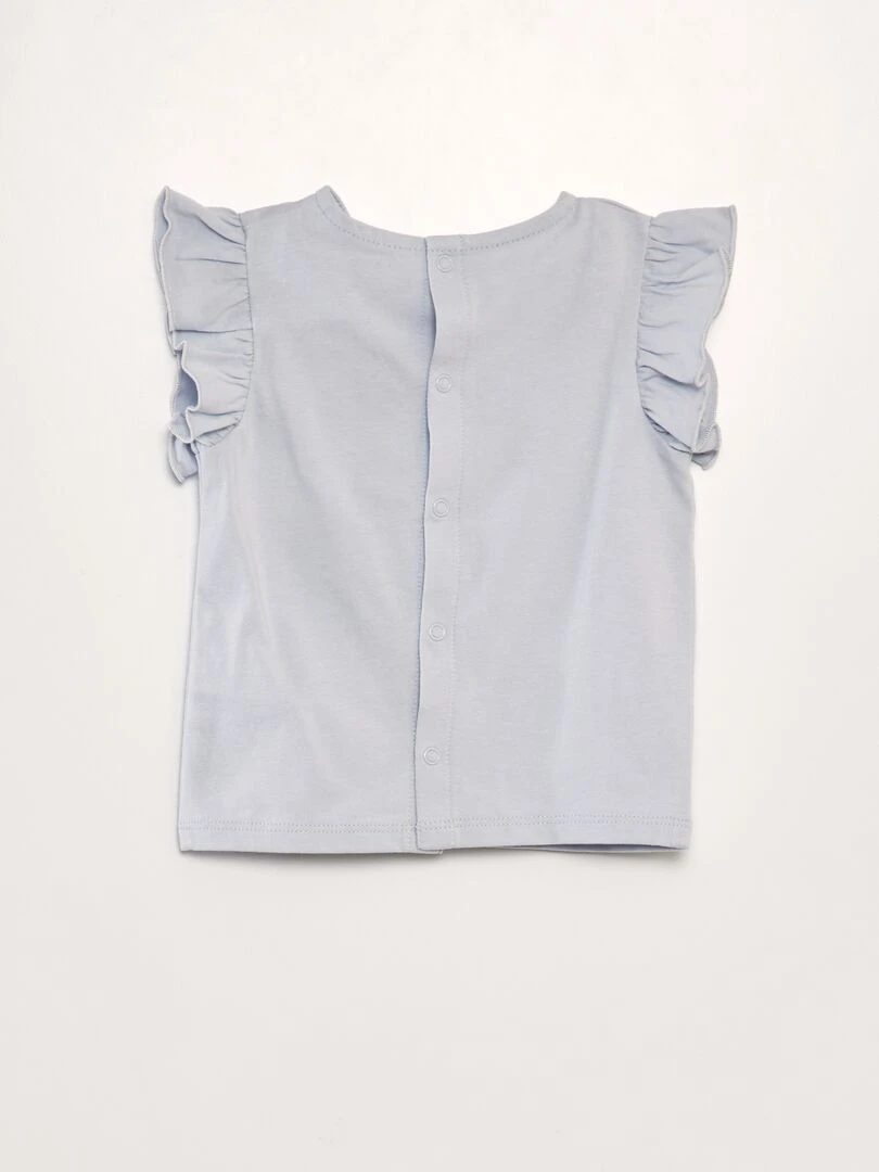 T shirt à volants Bleu ciel