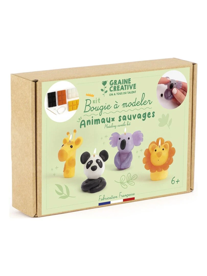Coffret DIY bougies à modeler Animaux sauvages   N/A