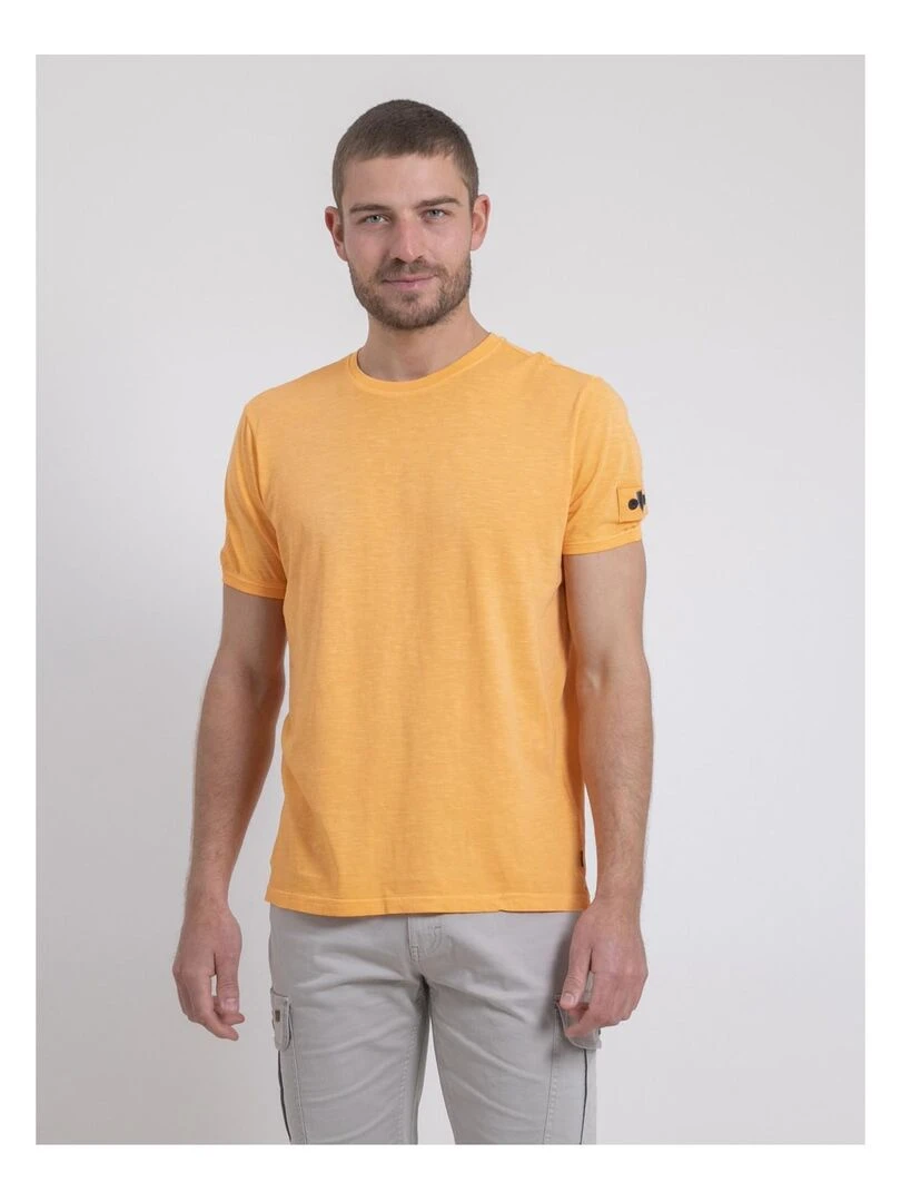 T shirt col rond pur coton NERIGOTE   Orange