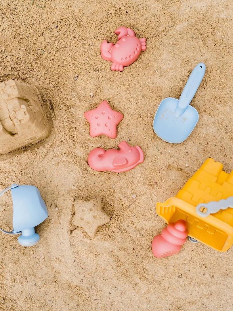 Kit de jouets de sable pour bébé 6 pièces   Toni   Jaune moutarde