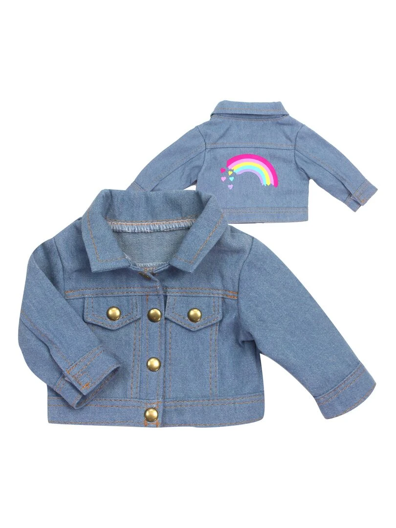 Sophia's par Teamson Kids Veste en jean avec graphique arc en ciel pour 18 "poupées bleu N/A