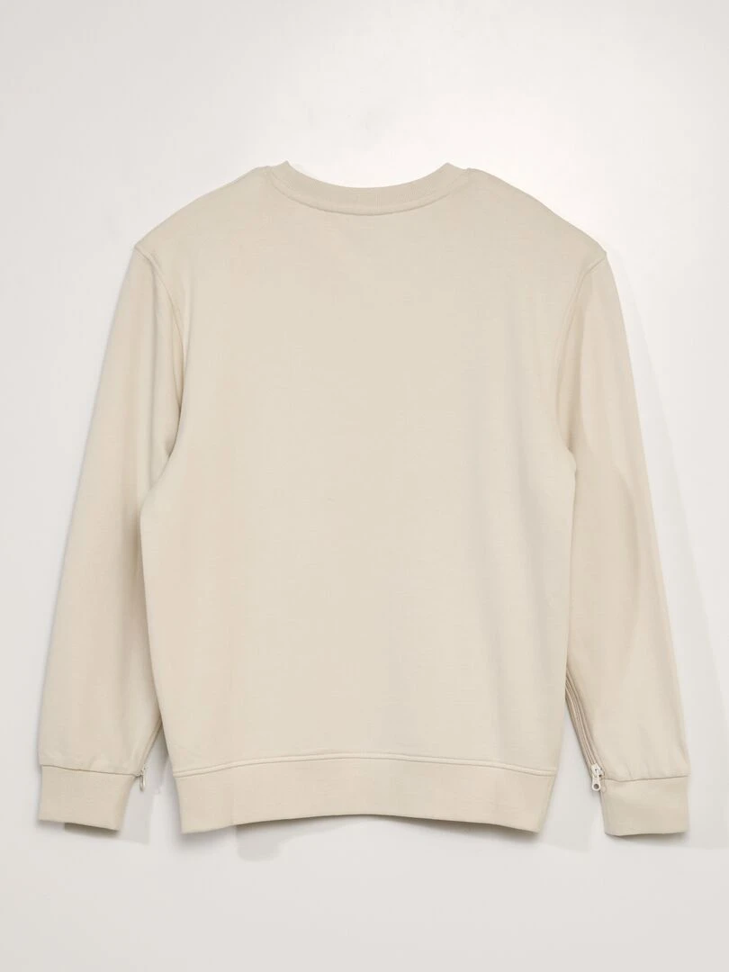 Sweat en molleton avec imprimé   So Easy   Beige