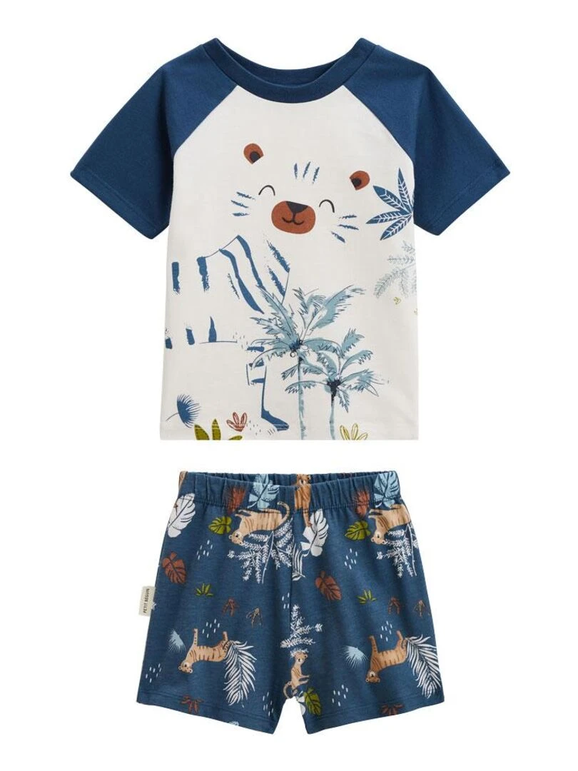Pyjama enfant manches courtes Kyushu Bleu