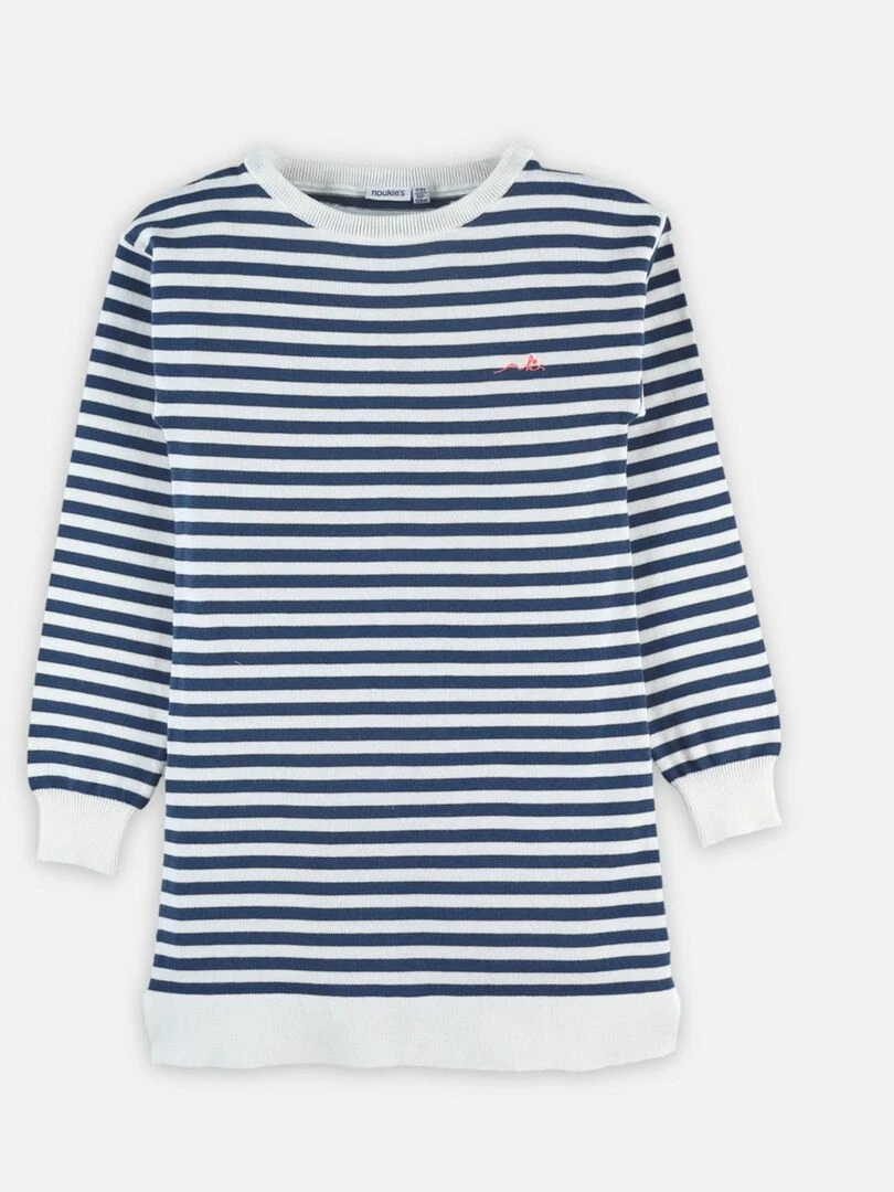 Robe tricot manches longues à rayures Noukie's Bleu