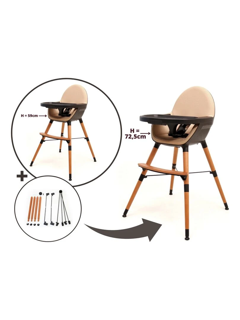 AT4 Chaise haute CONFORT Marron caramel