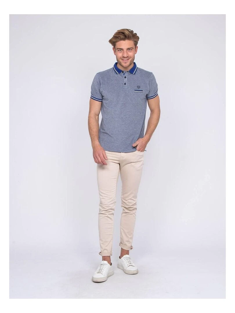 Polo pur coton PIONO   Bleu roi
