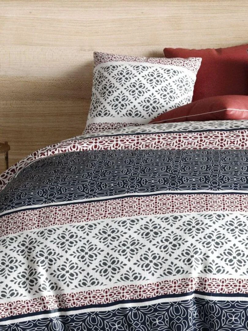 Housse de couette + 2 taies d'oreiller 65x65 cm Coton Sergio   Bleu